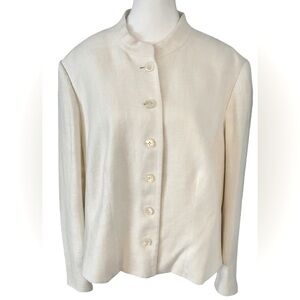 Vintage Ralph Lauren 3X Blazer Cream Women's Jacket Off White Plus 2X Designer